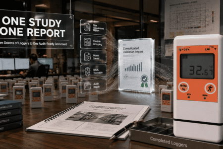 Temperature mapping report from multiple data loggers