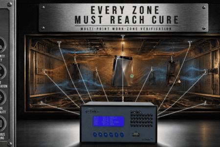 Temperature uniformity survey for industrial curing oven