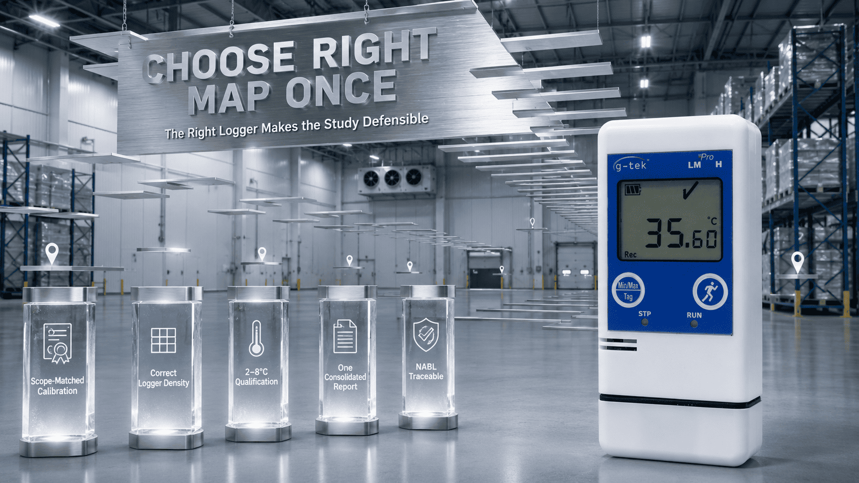 Warehouse mapping data logger used for temperature monitoring study