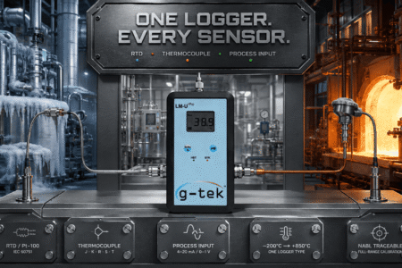 Universal input data logger for RTD thermocouple and process signals