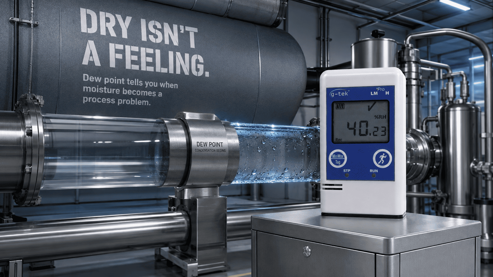 Dew point monitoring for compressed air and humidity-sensitive processes