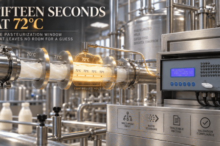 Pasteurization temperature recording on a dairy line