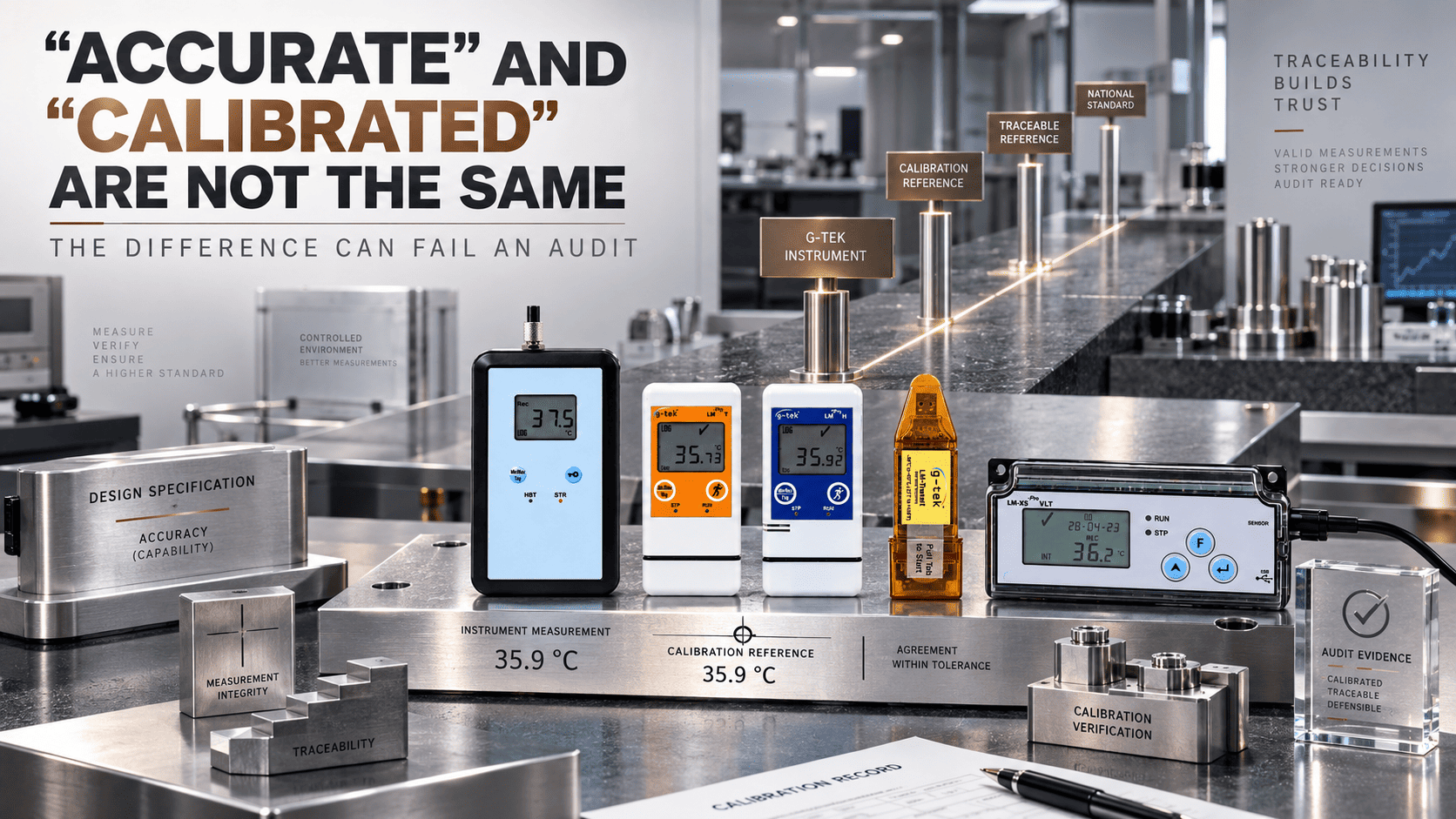 Accuracy and calibration check of a temperature instrument